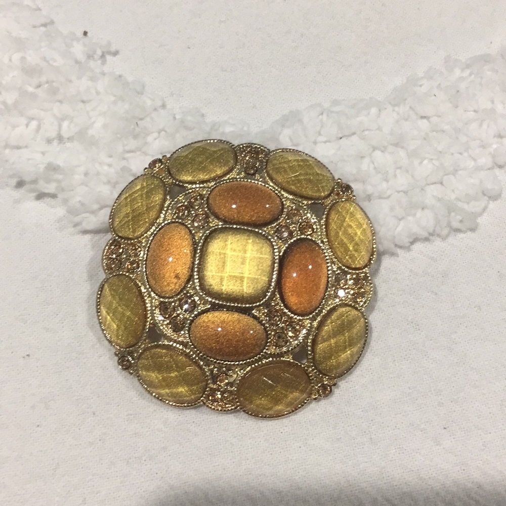 Monet Yellow Brooch